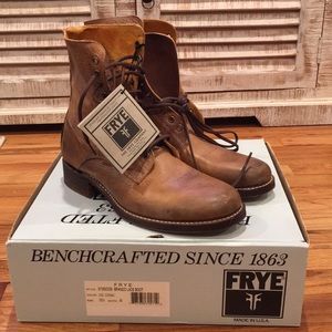 Men’s FRYE Brando Lace Boot size 10.5 Cognac.